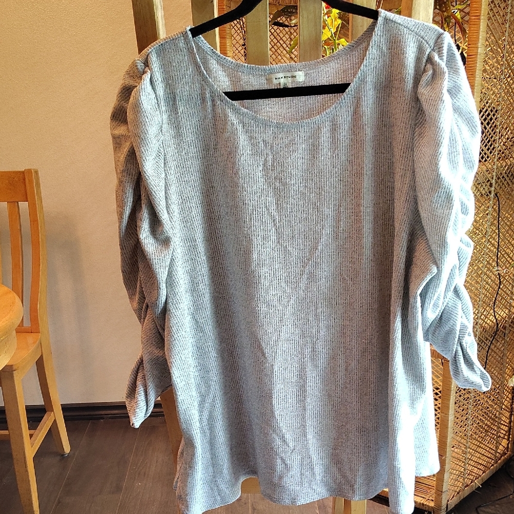 Max Studio Light Gray Women's Blouse